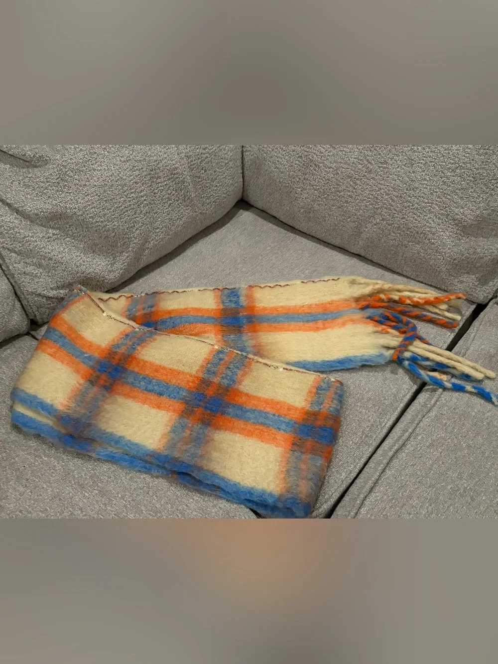 Free People highland plaid skinny scarf